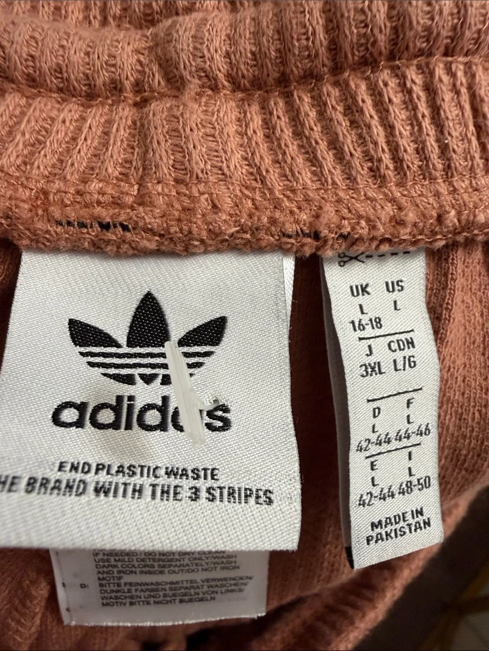 adidas terracotta waffle knit shorts